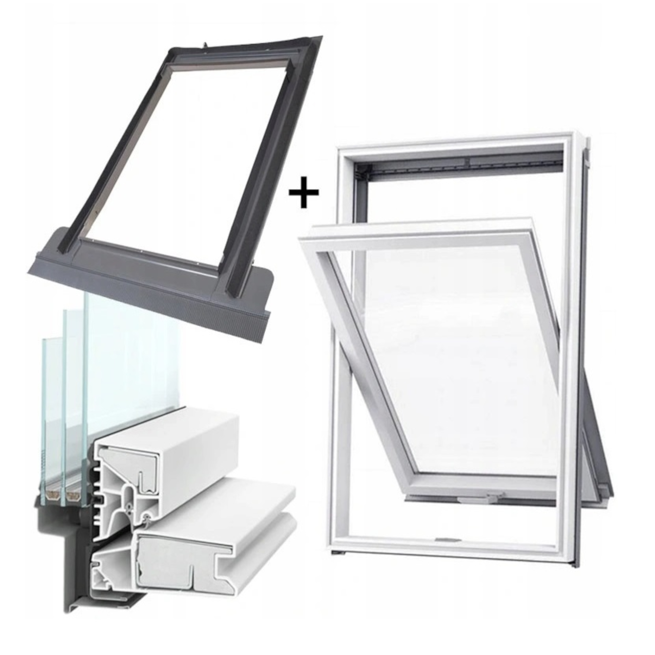 Dakraam PVC 78x118 – 3-lagige beglazing