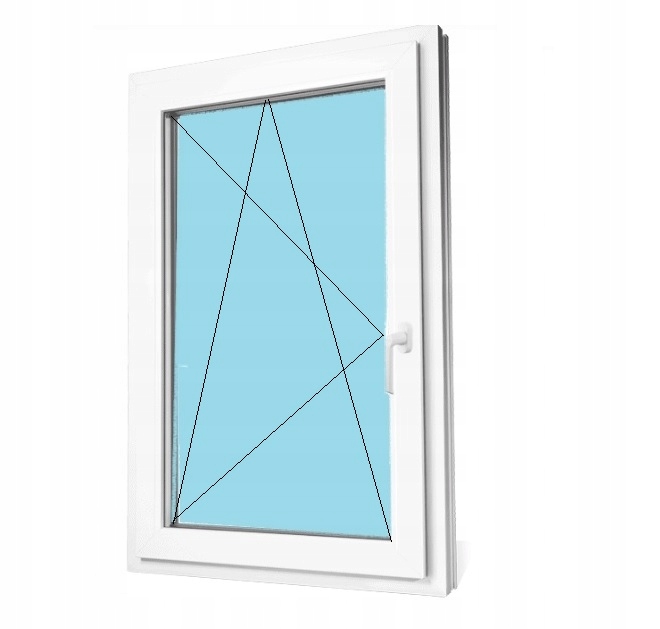 Standard raam PVC Schüco 90x120 – wit